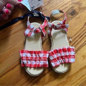 Janie and Jack red gingham sandals size 6